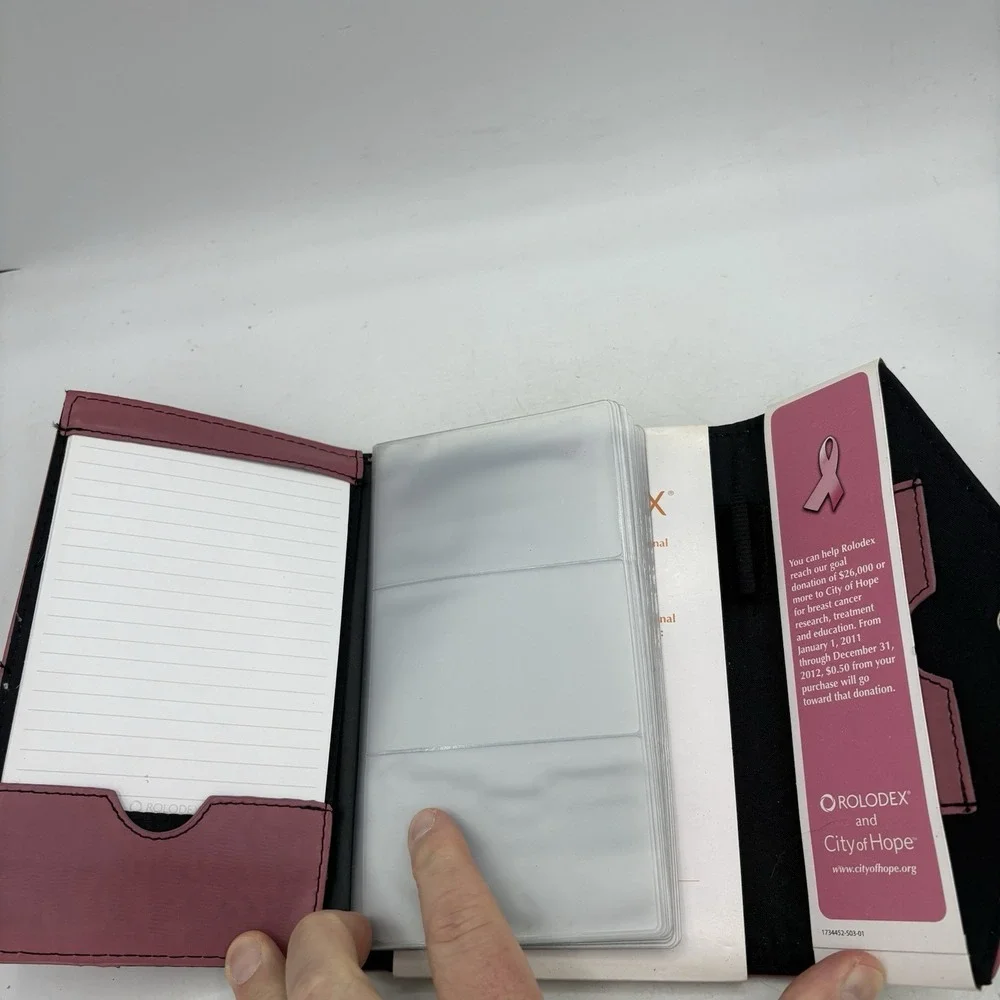 Rolodex Business Card Book Holder 72‎ Capacity Tri Fold Pink